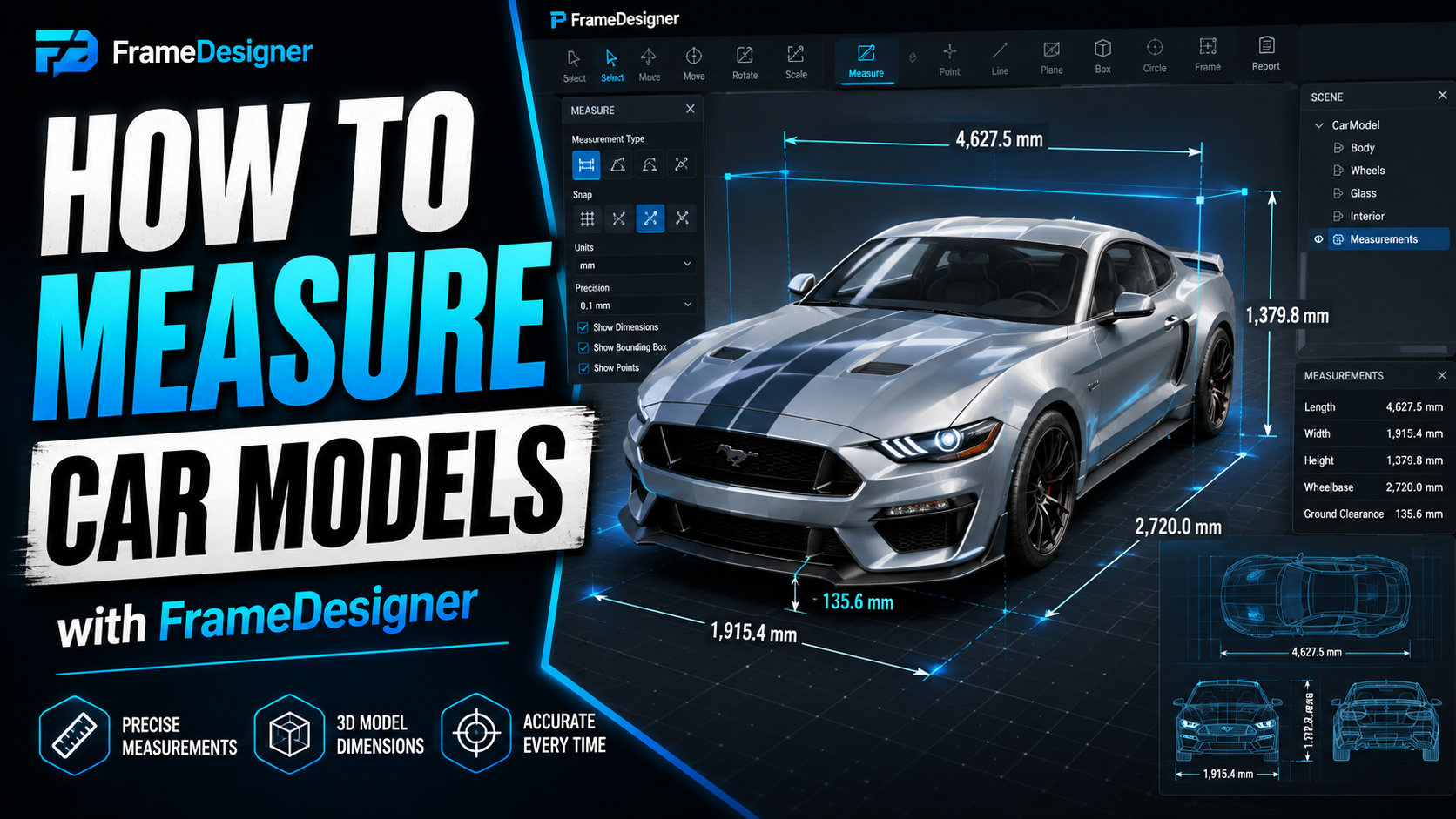 Measuring features on an imported 3D reference model